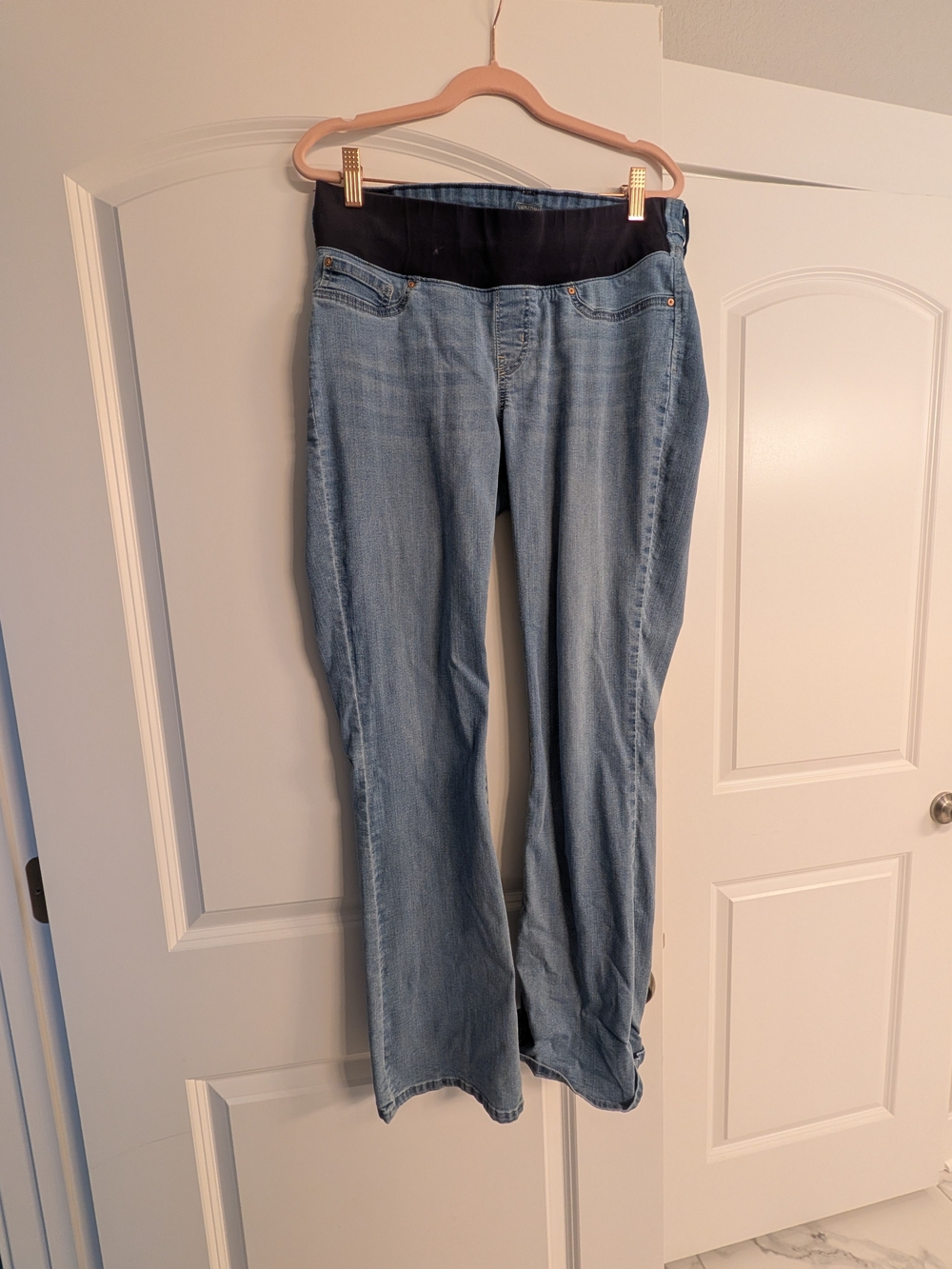 Levi's Light Blue Bootcut Maternity Jeans with Black Waistband